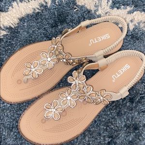 sparkly flower sandals